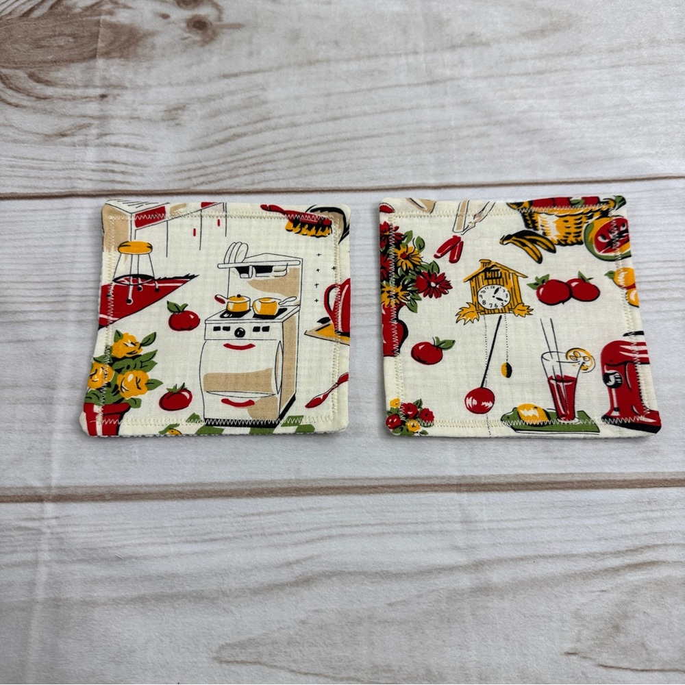 Vintage kitchen print jar grippers